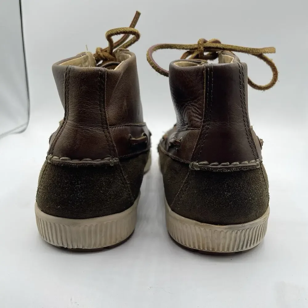 Polo Ralph Lauren Delmont Ankle Boots Men 9.5D Brown Suede Leather Chukka Preppy